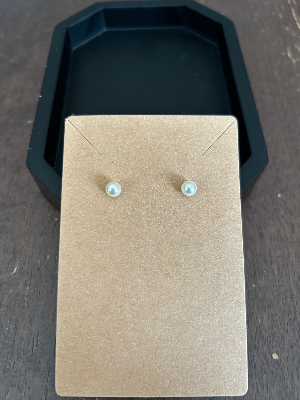 Delicate White Pearl Stud Earrings